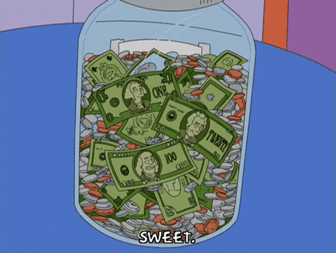 Save Money Jar Of Cash The Simpsons GIF