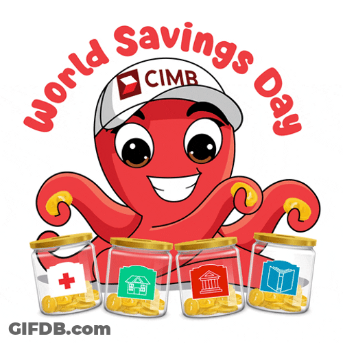 Save Money Octopus With Jar Of Coins GIF