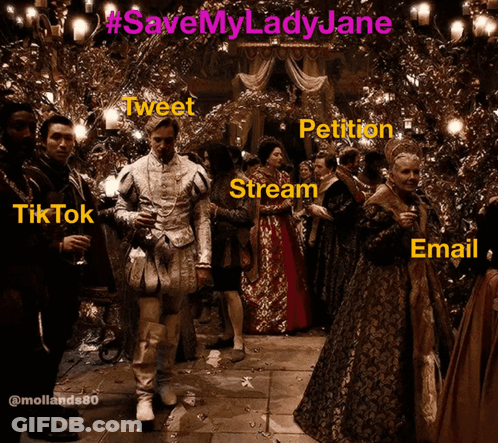 Save My Lady Jane Group Of People Standing In Room GIF