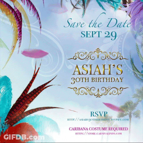 Save The Date Asiah 30Th Birthday Sept 29Th GIF