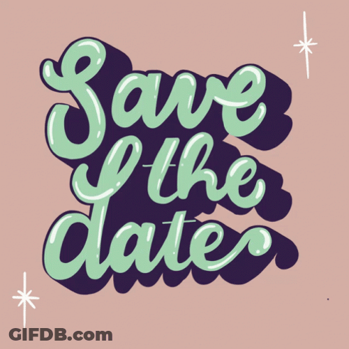 Save The Date Shining Text Invitation GIF
