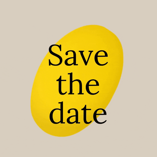 Save The Date Spinning Yellow Oval Shape GIF