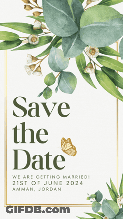Save The Date Wedding Invitation GIF