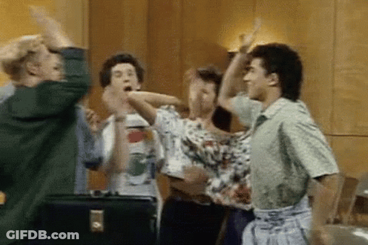 Saved By The Bell Team High Five GIF