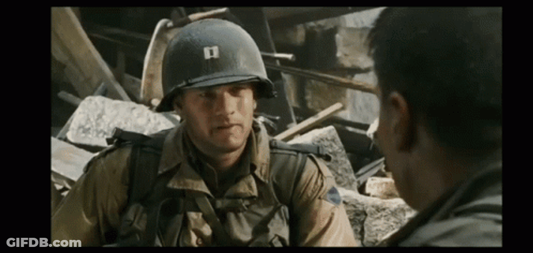 Saving Private Ryan Sitting While Talking GIF