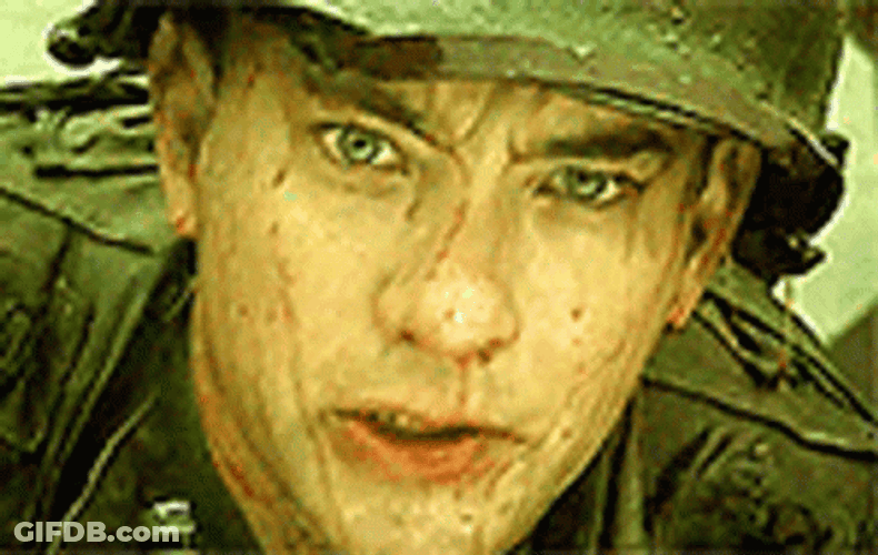 Saving Private Ryan Sweaty Tom Hanks GIF
