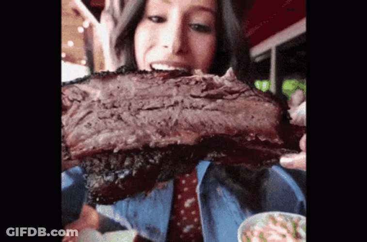 Savoring The Giant Meat Feast GIF