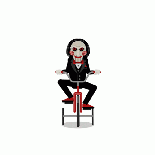 Saw Billy Riding Bicycle Animation GIF