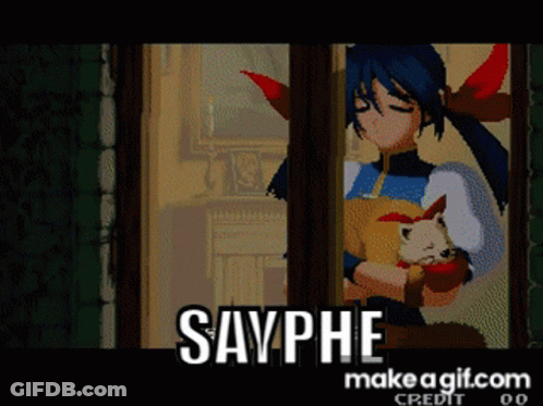 Sayphe Video Game Character Holding Cat GIF