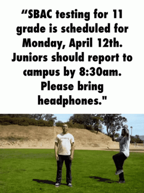 SBAC Testing Drop Kick On A University GIF