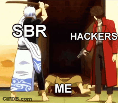 SBR Hackers Me Man Holding Sword And Gun GIF