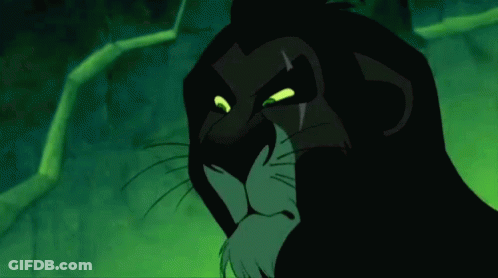 Scar From Lion King With Glowing Eyes In Dark GIF
