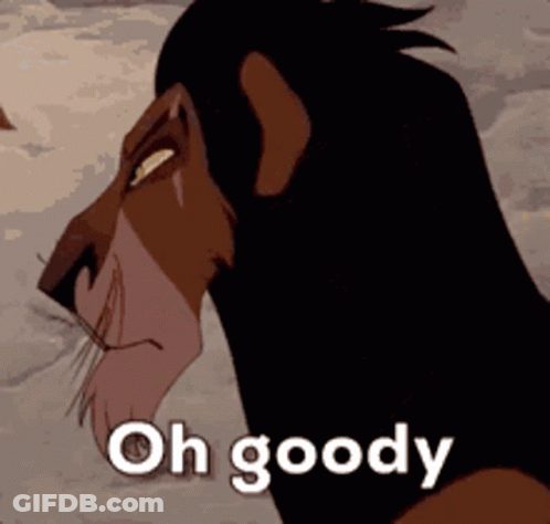 Scar From The Lion King Says " Oh Goody " GIF