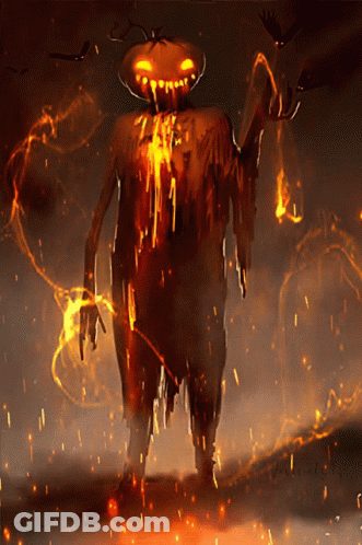 Scarecrow With Pumpkin Head GIF