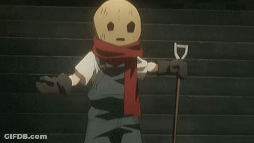 Scarecrow With Scarf And Shovel GIF