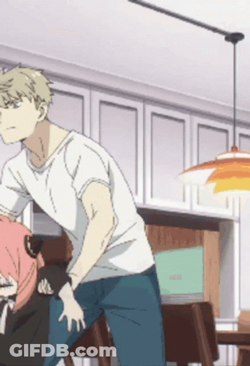 Scared Anya Forger Held By Loid Forger GIF