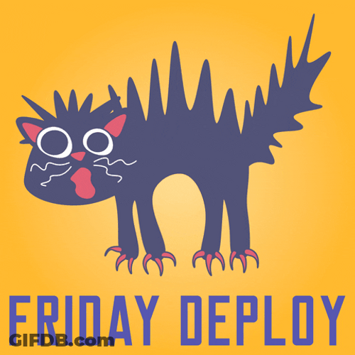 Scared Black Cat Friday Deploy GIF