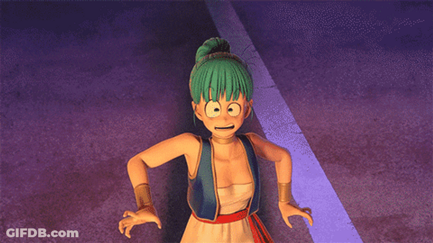 Scared Bulma Shocked Response GIF