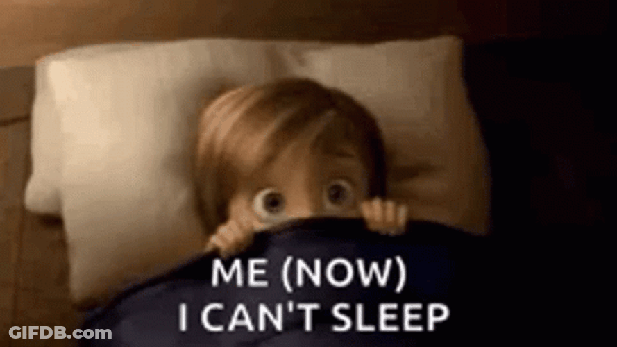 Scared Cartoon Boy Cant Sleep GIF