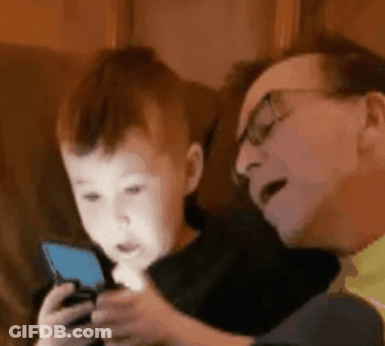 Scared Child Throwing Phone GIF