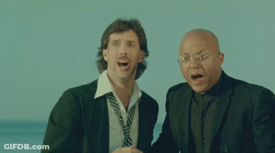 Scared Duo Sign Of The Cross GIF