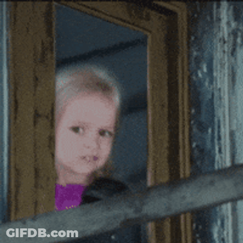 Scared Funny Meme Child Peeking At Window GIF