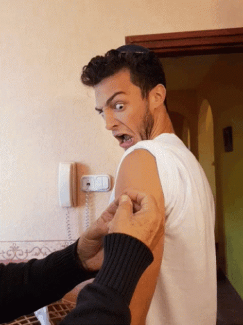 Scared Guy Getting Vaccine GIF