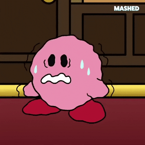 Scared Kirbo Sweating Nervous GIF