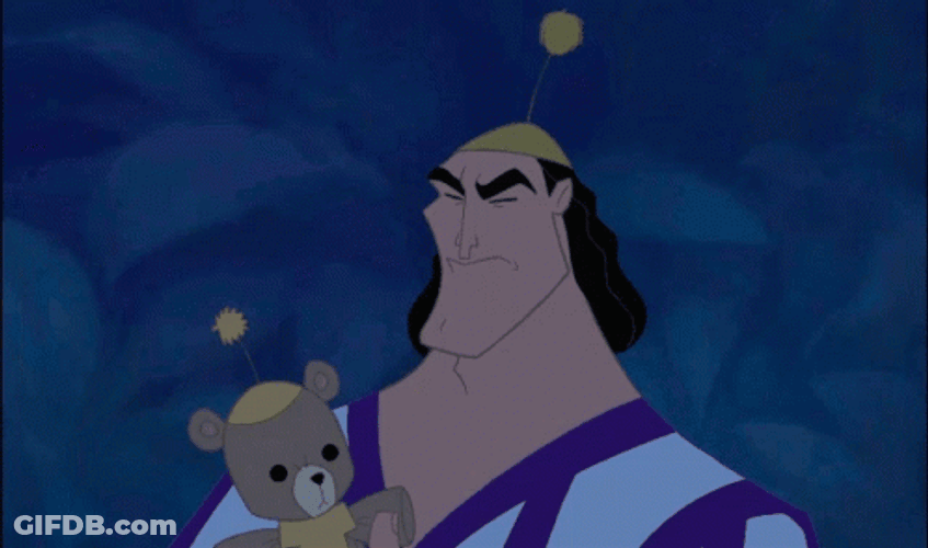 Scared Kronk Teddy Bear GIF