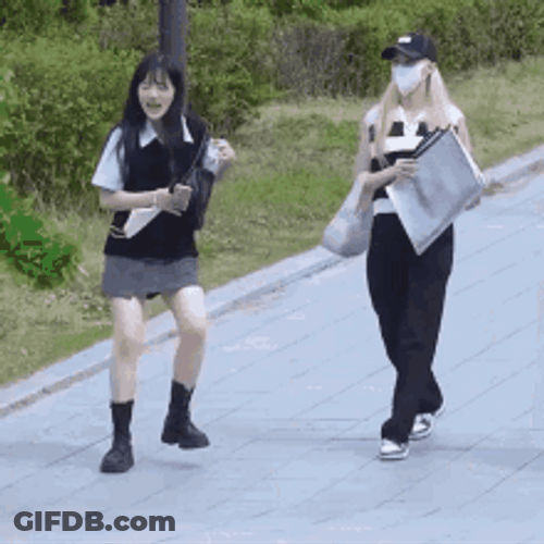 Scared Ladies Running Away GIF