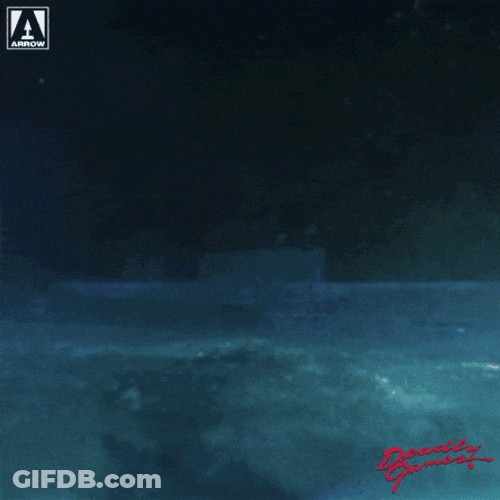 Scared Lady Drowns In Ocean GIF