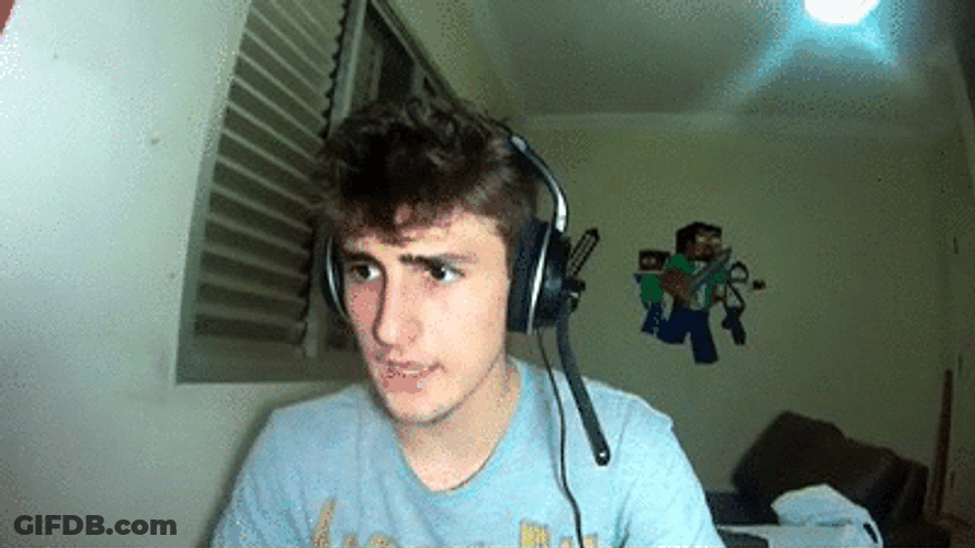 Scared Man In His Room GIF