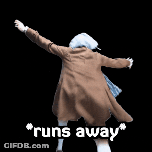 Scared Man Running Meme GIF