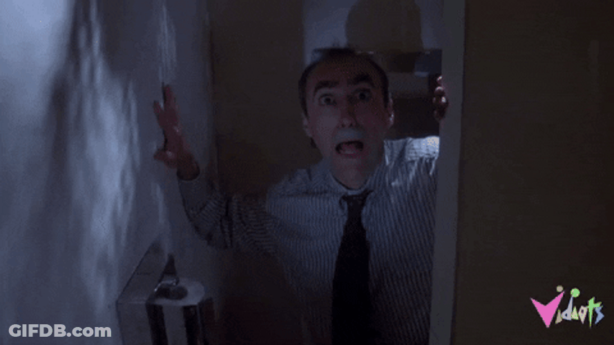 Scared Martin Ferrero Slamming Door GIF