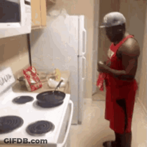 Scared Of Cooking GIF