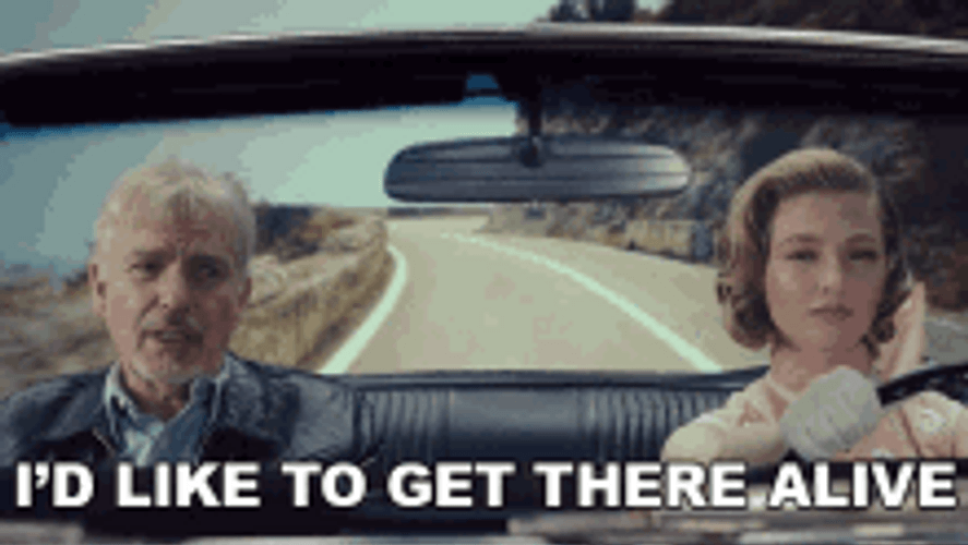 Scared Of The Way She Is Driving GIF