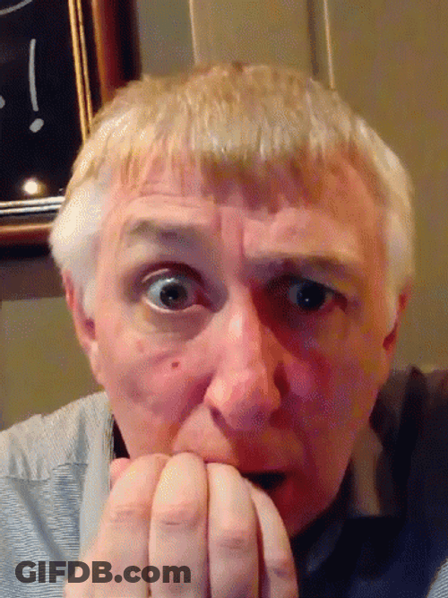 Scared Old Man Nail Biting GIF