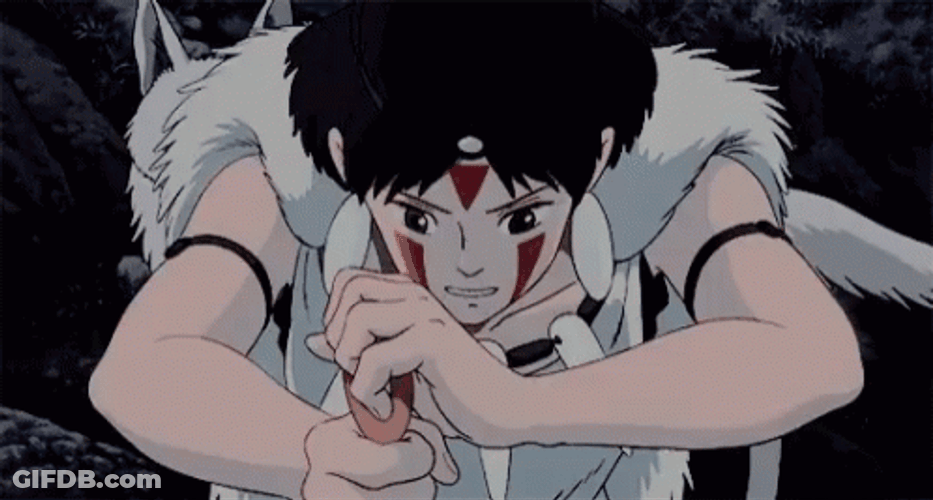 Scared Princess Mononoke GIF