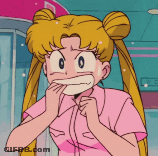 Scared Sailor Moon Nail Biting GIF