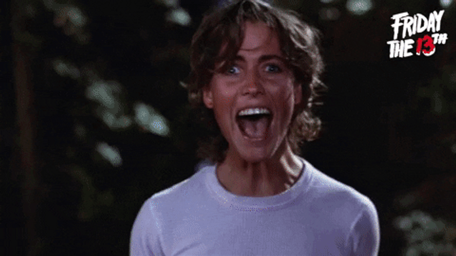 Scared Scream On Friday 13Th GIF