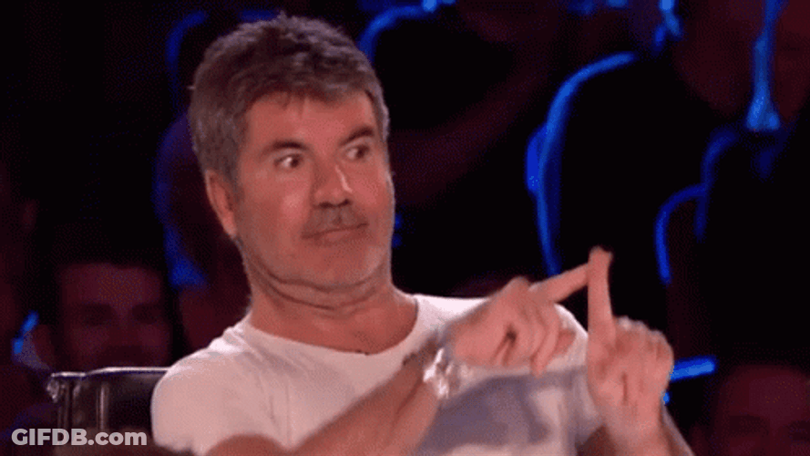 Scared Simon Cowell X Fingers GIF