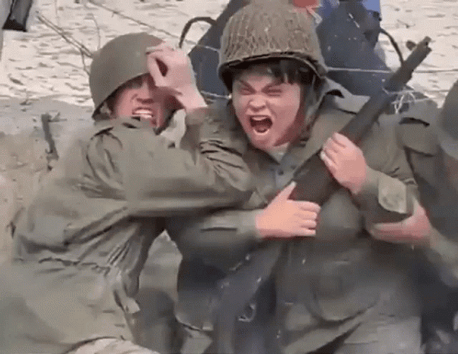 Scared Soldiers In War GIF