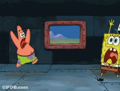Scared Spongebob GIF