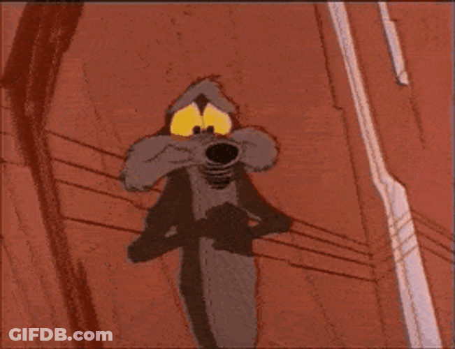 Scared Wile E Coyote Anxious Foot Tapping GIF