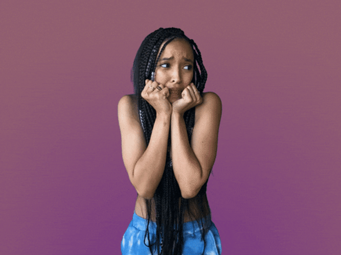 Scared Woman Ahhh Reaction GIF