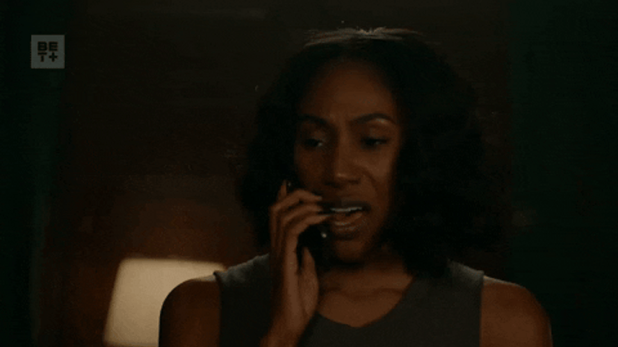 Scared Woman On The Phone Meme GIF