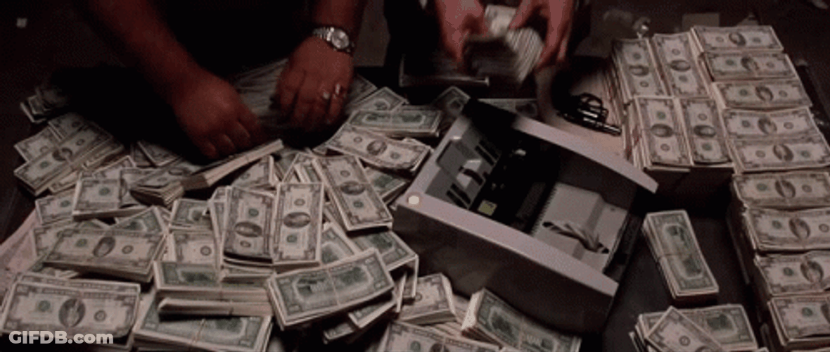 Scarface Money In Counting Machine GIF