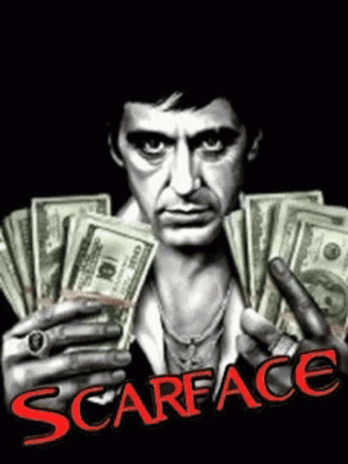 Scarface Tony Montana Holding Money GIF