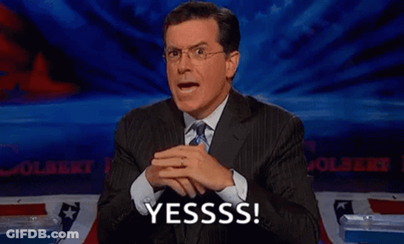 Scaring Plotting Stephen Colbert GIF