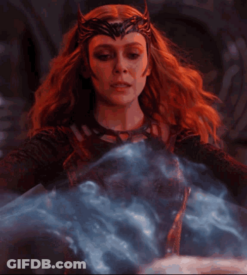 Scarlet Witch Blue Magic GIF